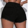 41hN6SkVJL.jpg Women's Plus Size Ripped Denim Shorts Casual Summer High Waisted Skinny Jean Shorts