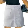 41hvT8uMlLL.jpg Women’s Denim Mini Skirt High Waist Casual Split Hem Washed Frayed A-line Jean Skirts with Pocket for Women