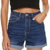 41hzNg1-GRL.jpg Women Denim Shorts High Rise Trendy Stretch Frayed Summer Casual Jean Shorts