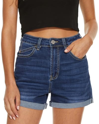 41hzNg1-GRL.jpg Women Denim Shorts High Rise Trendy Stretch Frayed Summer Casual Jean Shorts