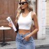 41ilDReewTL.jpg Denim Mini Skirt for Women High Waisted, High Stretchy Casual Summer Cute Jean Skirts