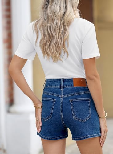 41jkpseukL.jpg Womens Jean Shorts Casual High Waisted Stretchy Summer Denim Shorts with Pockets