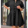 41jnPCukObL.jpg Womens Denim Babydoll Dresses Summer Outfits Button Down Ruffle Tiered Jean Dress