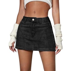Low Waist Denim Skirt Y2k Cargo Skirt Suitable for Daily Leisure Travel Date Picnic Mini Jean Skirts for Women