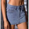 41mZtZsgS6L.jpg Women's Casual High Waist Bodycon Jean Skirt Button Zipper Fly Mini Denim Skirt