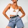 41mpclbBPgL.jpg Women Bermuda Denim Shorts - High Waisted Baggy Denim Jorts Loose Fit Wide Leg Jean Shorts with Pockets