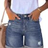 41mvWcSMj1L.jpg Women's Casual Ripped Denim Shorts High Rise Distressed Rolled Hem Jeans Shorts