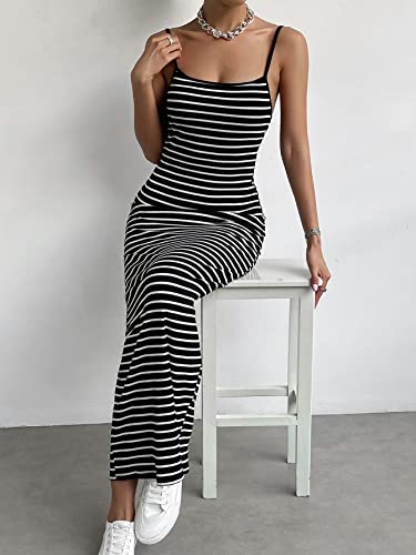 41oPEy4PrsL.jpg women's dress Striped Print Cami Bodycon Dress without Denim Jacket dress IPADSA