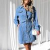 41oQuOGqORL.jpg Womens Denim Dress 2025 Casual Long Sleeve Button Down Distressed Belted Jean Dress with Pockets