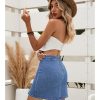 41oxhgDtDWL.jpg Jean Skirt for Women with Slit High Wasited Bodycon Stretch Pencil Mini Short Denim Skirts