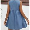 41p4IP1ShL.jpg Women's Maternity Dresses Sleeveless Jean Sundresses Tie Front Flowy Short Denim Dress
