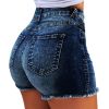 Stretchy Jean Shorts Womens High Waisted Frayed Raw Hem Distressed Denim Shorts Cut Off Shorts Casual