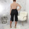41pwRNdIdaL.jpg Womens Ripped Jean Shorts High Waisted Stretchy Frayed Distressed Raw Hem Tassels Denim Bermuda Shorts