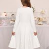 41q2nn6rjL.jpg Girls Long Sleeve Dress Lace Hem Knit Fall Winter Pullover Dresses for Girls 5-12Y