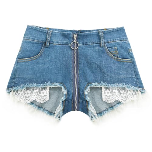 41qIy9A1C-L.jpg Women's Stretch Mini Denim Shorts Low Waist Hot Pants Clubwear