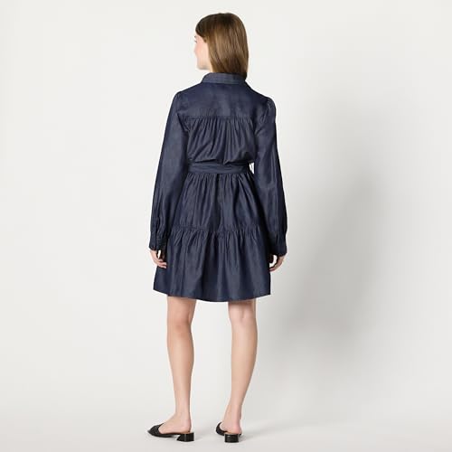 41qa6yJiNL.jpg Women's Fit and Flare Denim Chambray Long-Sleeve Tiered Shirtdress