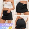 41rf9COSlML.jpg Low Waist Denim Skirt Y2k Cargo Skirt Suitable for Daily Leisure Travel Date Picnic Mini Jean Skirts for Women