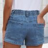 41shouj3Y4L.jpg Womens Stretchy Denim Shorts 2025 Summer Casual Drawstring Elastic Waist Jean Shorts with Pockets