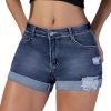 41suprtQjCL.jpg Stretchy Jean Shorts for Women Ripped High Waisted Cuffed Denim Shorts