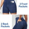 Stretchy Jean Shorts for Women High Waisted Pull On Jorts with Pockets Denim Shorts Women Summer Casual Shorts 2025