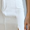 41t4JD8BTjL.jpg Women’s Denim Mini Skirt High Waist Casual Split Hem Washed Frayed A-line Jean Skirts with Pocket for Women