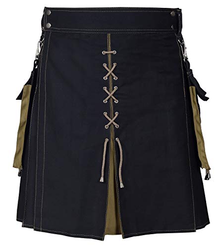 41txhE4rbvL.jpg " Kilt for Men, Modern Scottish Utility Jeans Hybrid Kilt