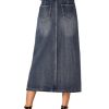 41uVMTZ1i3L.jpg Women's High Waisted Jean Skirt Casual Split Denim Midi Skirt with Pockets