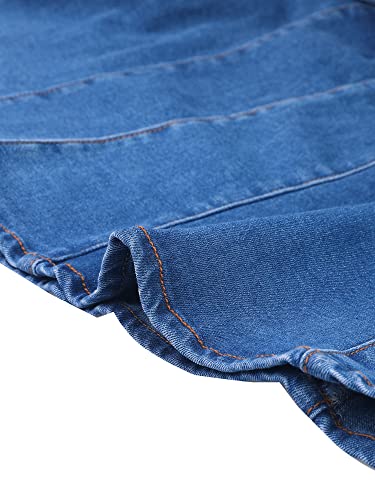 41uyAv9FuzL.jpg Women's Ruffle Denim Skirt Midi Bodycon High Waist Fishtail Jean Skirts