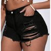 41wC8WQCJpL.jpg Women's Plus Size Ripped Denim Shorts Casual Summer High Waisted Skinny Jean Shorts