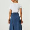 41wROUdGq2L.jpg Womens' Denim Skirt High Waist Button Front A-Line Casual Summer Midi Jean Skirts with Pockets