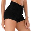 41wWgFcLyKL.jpg Women's Summer High Waisted Denim Shorts Folded Hem Casual Short Jeans