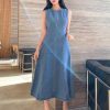 41xYVGIUR5L.jpg Women's Summer Casual Sleeveless Dresses Sleeveless Denim Dress With Rounded Neckline
