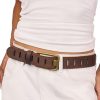 Womens Genuine Leather Belt for Jeans Pants Width 1.57" Western Cowgirl Wide Belts for Ladies with Gift Box