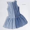 41yv8LpAn9L.jpg Women's Sleeveless Bodycon Mini Denim Dress Boat Neck Stretchy Flare Jean Dresses