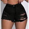 41zJkC7Fu2L.jpg Women's Plus Size Ripped Denim Shorts Casual Summer High Waisted Skinny Jean Shorts