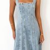 41ztb5YIfL.jpg Jean Dress for Women 2025 Vintage Sleeveless Slim High Waist Frayed Raw Long Maxi Denim Dresses