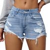 51-1F5KQsiL.jpg Women's Ripped Distressed Skinny Denim Shorts