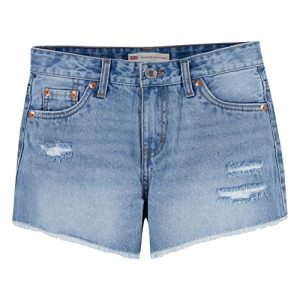 515ThdhFhIL.jpg Girls Girlfriend Fit Denim Shorty Shorts