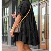 515Wg04ElL.jpg Womens Denim Babydoll Dresses Summer Outfits Button Down Ruffle Tiered Jean Dress