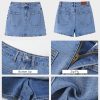 517d1rn0WaL.jpg Jean Skorts for Woman Trendy High Waisted Stretchy Denim Skirt with Shorts Casual Patch Pocket Mini Skort Skirts