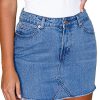 517zVBQS7YL.jpg Women's Stretch Jean Skirt Fringed Slim Fit Denim Bodycon Mini Skirt