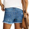 519kh2Ei1UL.jpg Women's Casual Summer Ripped Washed Distressed Stretch Denim Jean Shorts