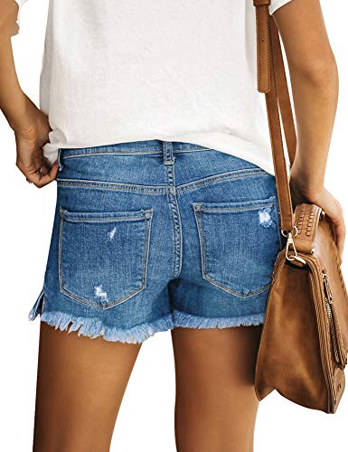 519kh2Ei1UL.jpg Women's Casual Summer Ripped Washed Distressed Stretch Denim Jean Shorts