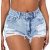 51BACxg0DTL.jpg Women's Denim Shorts High Waisted Ripped Distressed Casual Jean Shorts with Pockets