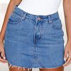51BeVp6gQ3L.jpg Women's Stretch Jean Skirt Fringed Slim Fit Denim Bodycon Mini Skirt