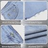 51CCmAk6P2L.jpg Denim Skirt Women Mini Low Waist Stretchy Raw Hem Jean Skirt with Pockets