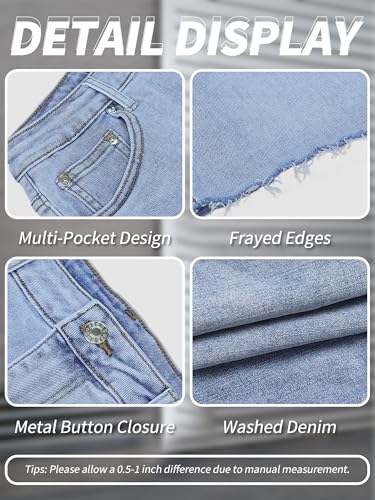 51CCmAk6P2L.jpg Denim Skirt Women Mini Low Waist Stretchy Raw Hem Jean Skirt with Pockets