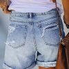 Women's High Waisted Denim Shorts Casual Ripped Summer Hot Short Jeans Frayed Distressed Jeans Shorts with Pockets