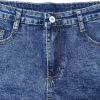 Stretchy Jean Shorts Womens High Waisted Frayed Raw Hem Distressed Denim Shorts Cut Off Shorts Casual
