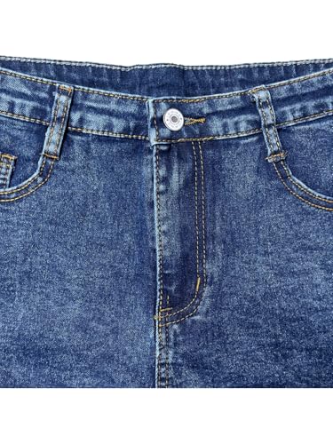 Stretchy Jean Shorts Womens High Waisted Frayed Raw Hem Distressed Denim Shorts Cut Off Shorts Casual